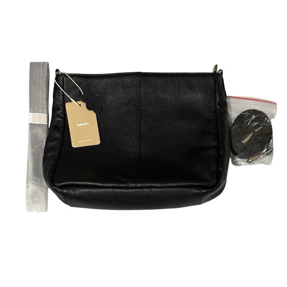 BEFEN Black Pebbled Leather Purse With 2 Detachable Straps - Picture 1 of 8